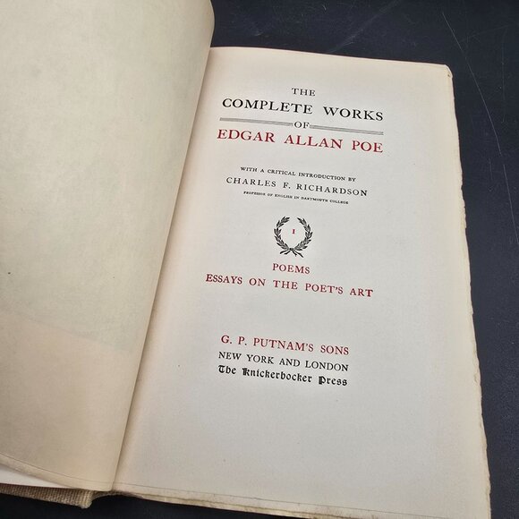Edgar Allan Poe Poems Book-Lovers Eldorado Edition Putnams Sons Numbered DH1369 - Picture 2 of 16